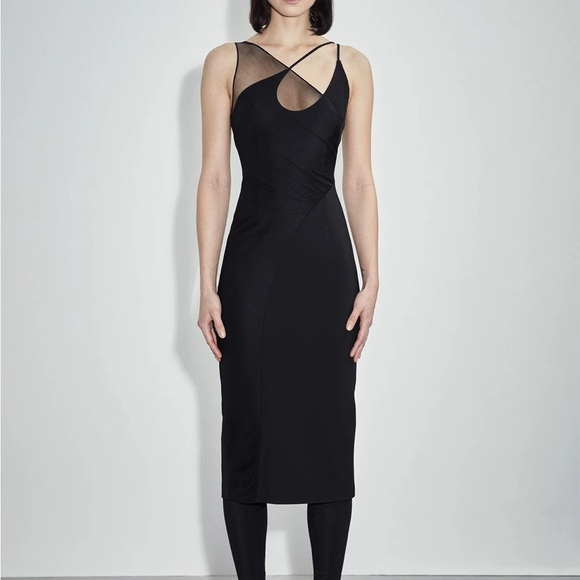 Et Ochs Kaia Sexy Bodycon Mesh Overlay Dress - Picture 5 of 9